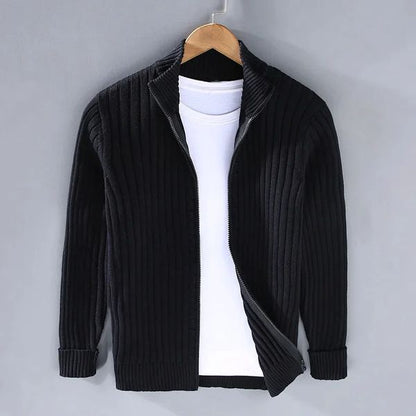 RAVELLO RIBBED ZIP CARDIGAN